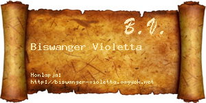 Biswanger Violetta névjegykártya